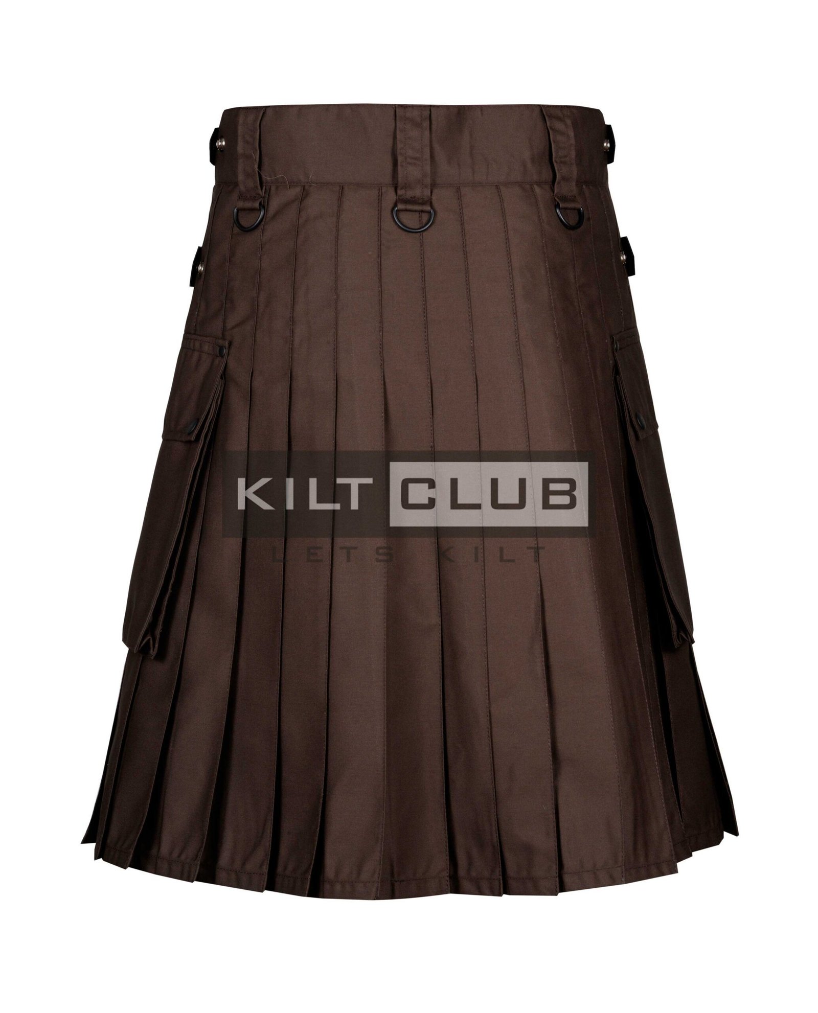 Brown Cotton Utility Kilt - Image 3