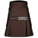 Brown Cotton Utility Kilt