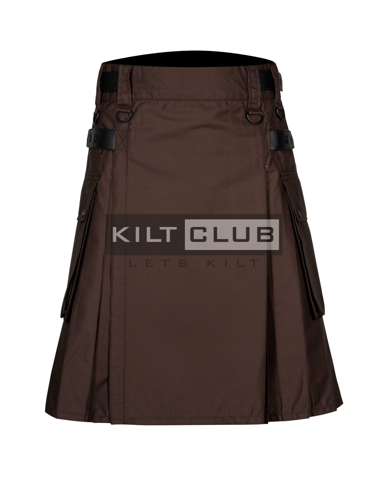 Brown Cotton Utility Kilt