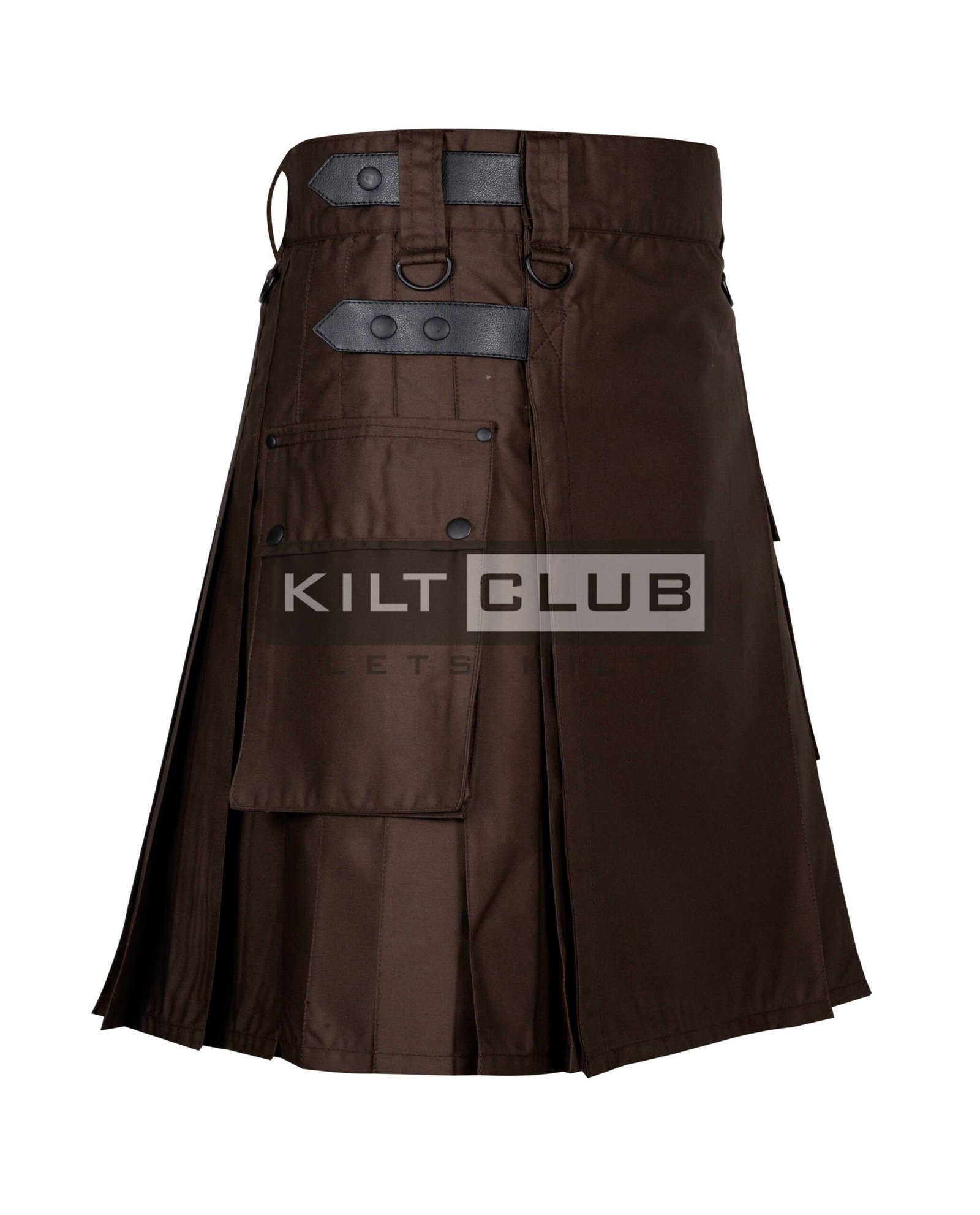 Brown Cotton Utility Kilt - Image 2