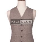 Brown Tweed Bone Buttons Argyll Waistcoat