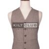 Brown Tweed Bone Buttons Argyll Waistcoat