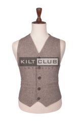 Brown Tweed Bone Buttons Argyll Waistcoat