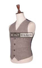 Brown Tweed Bone Buttons Argyll Waistcoat