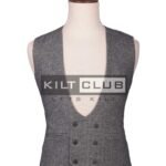 Grey Tweed Double Breasted Kilt Waistcoat