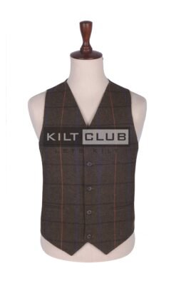 Brown Tweed Kilt Waistcoat