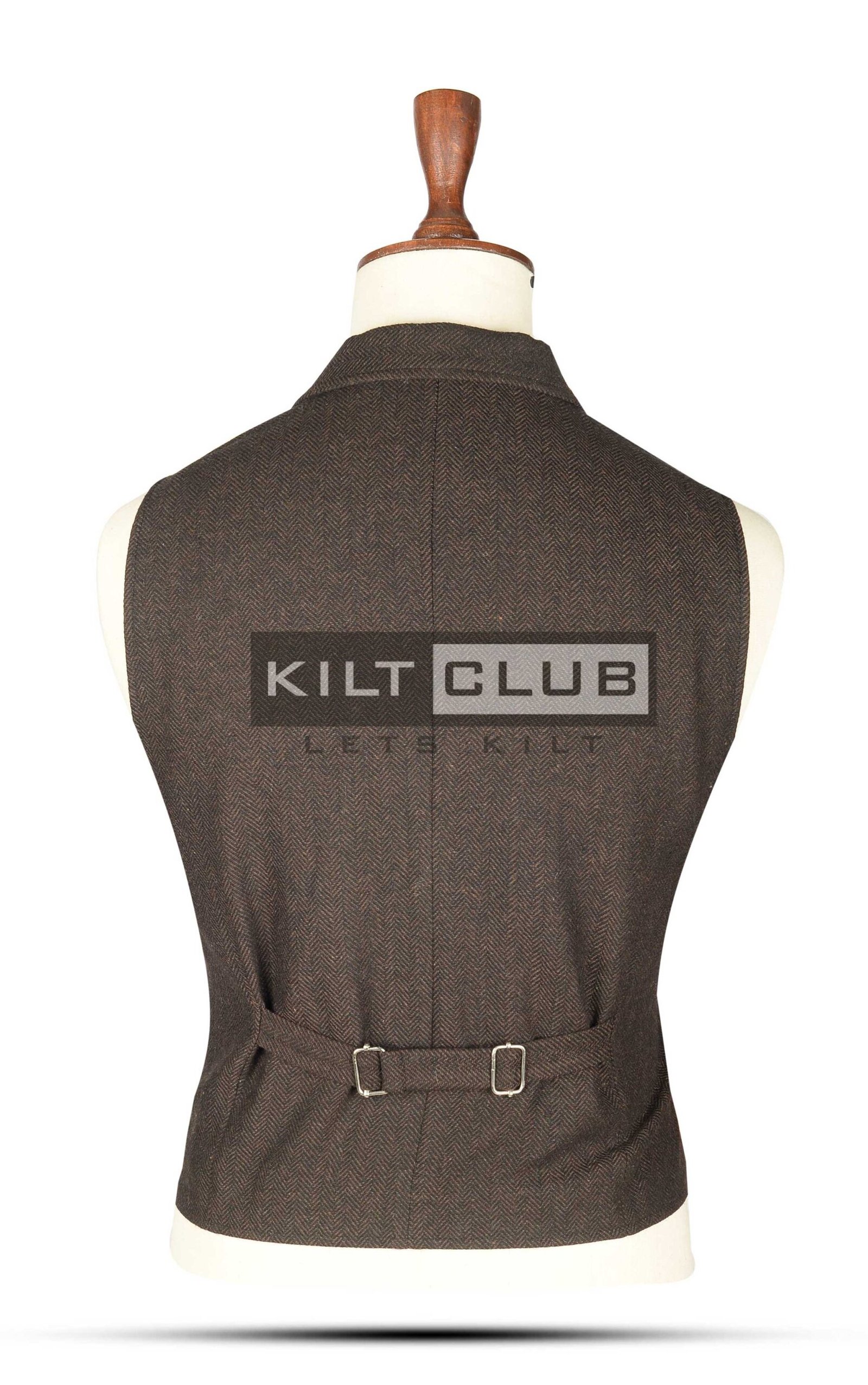 Brown Tweed Utility Style Waistcoat - Image 2