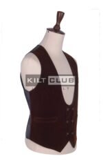 Brown Velvet Double Breasted Kilt Waistcoat - Image 3