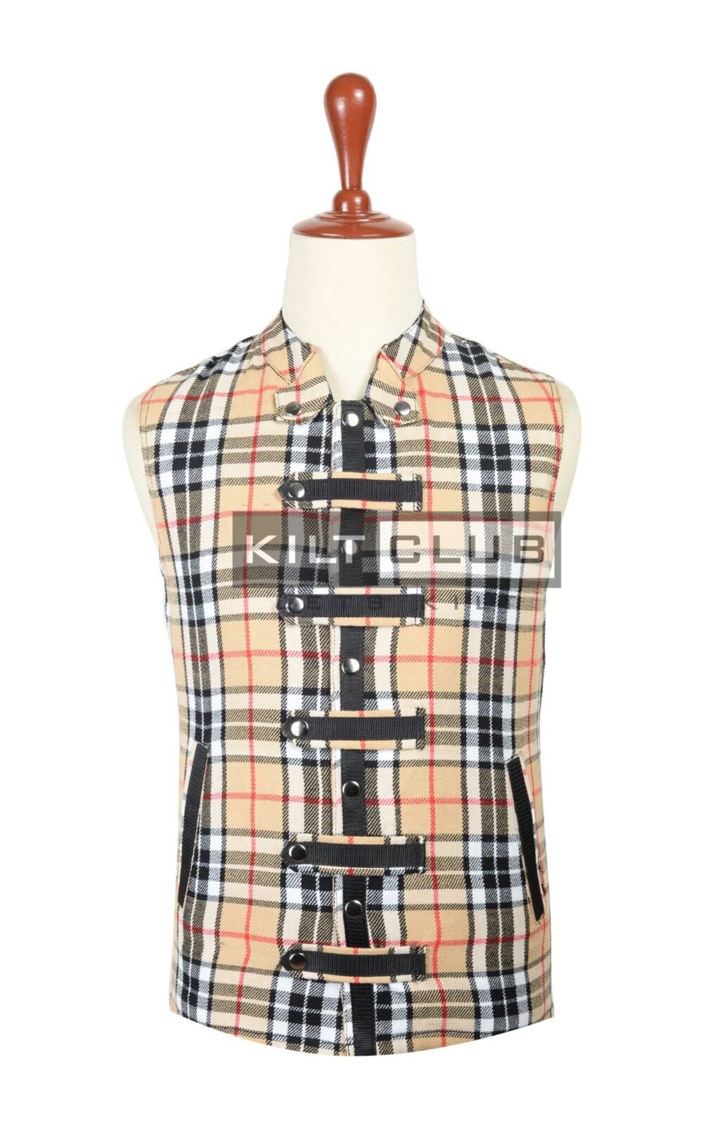 Camel Thomson Tartan Fashion Waistcoat