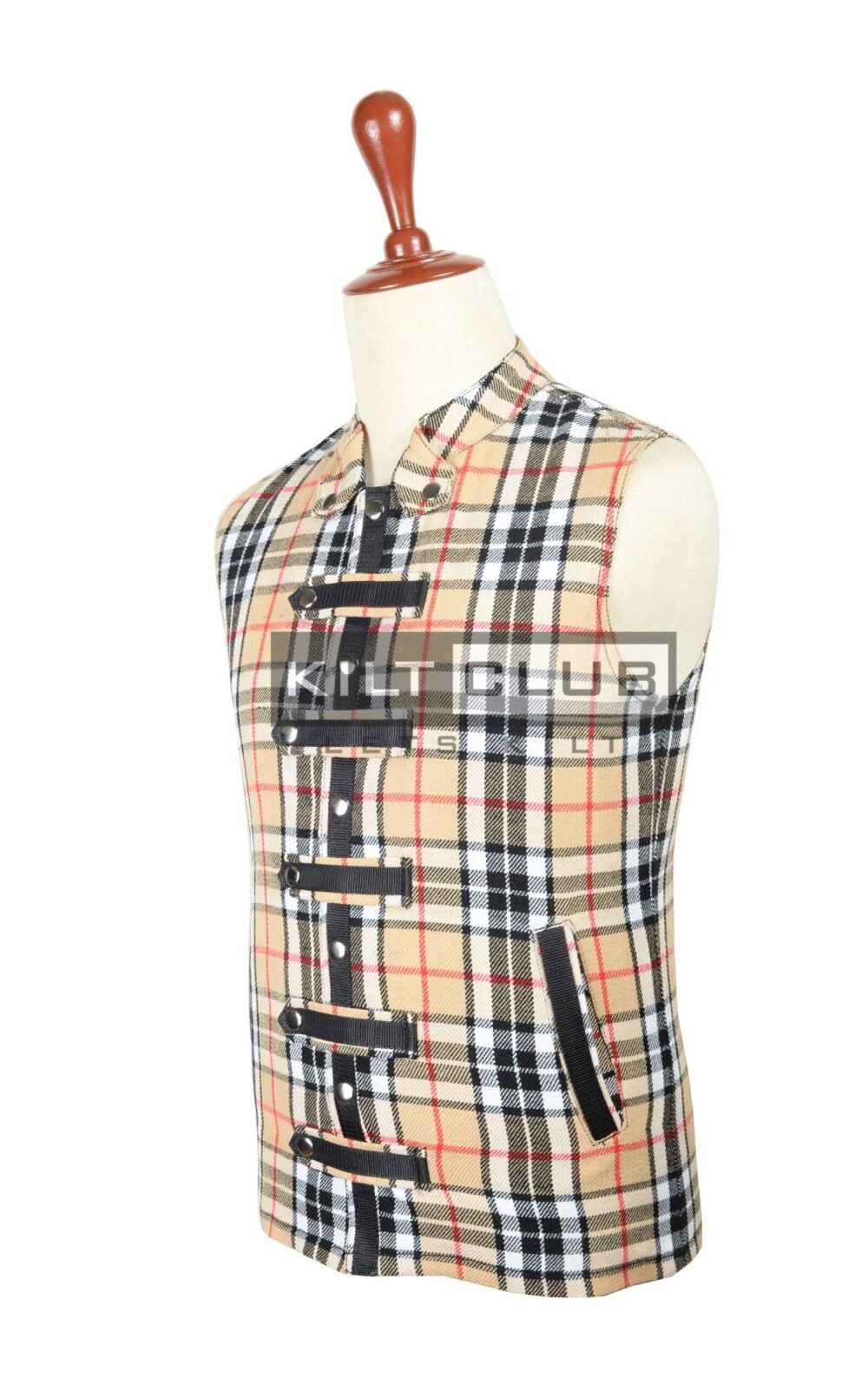Camel Thomson Tartan Fashion Waistcoat