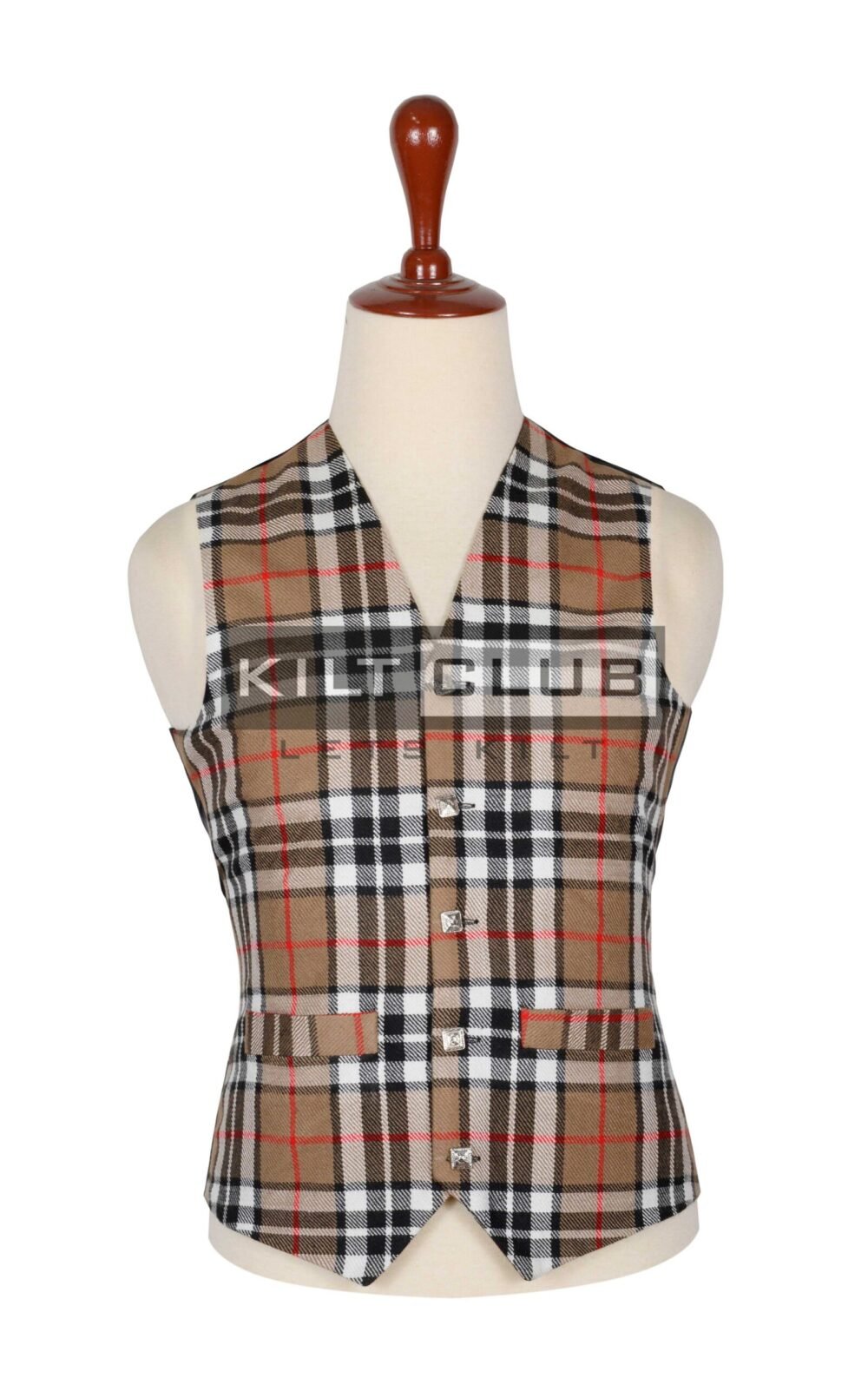 Camel of Thomson Tartan Waistcoat