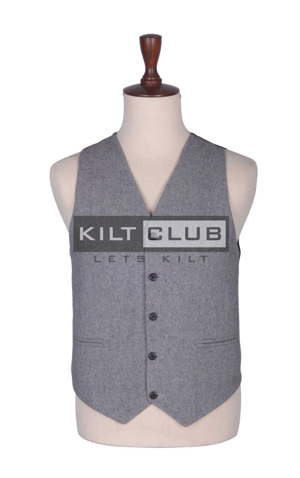 Silver Grey Wool Vest