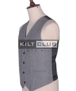 Silver Grey Wool Vest