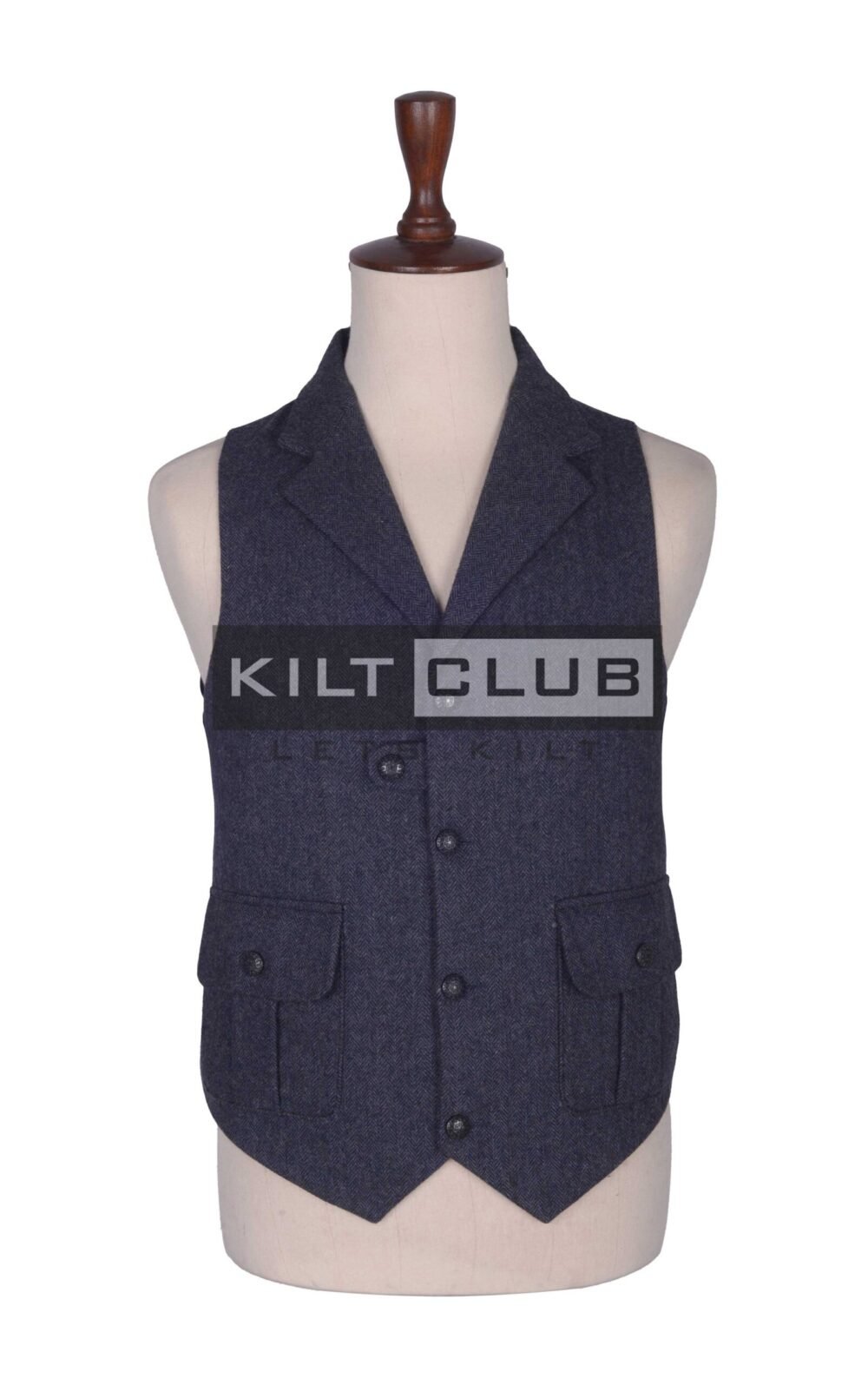 Charcoal Gray Tweed Utility Waistcoat