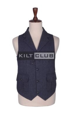 Charcoal Gray Tweed Utility Waistcoat