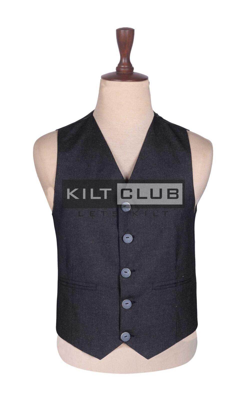 Charcoal Gray Wool Scottish Crail Waistcoat