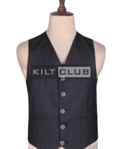 Charcoal Gray Wool Scottish Crail Waistcoat