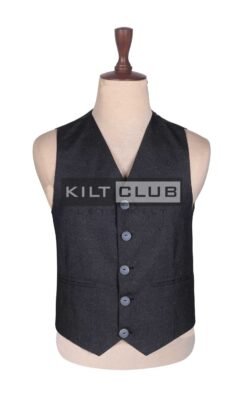 Charcoal Gray Wool Scottish Crail Waistcoat