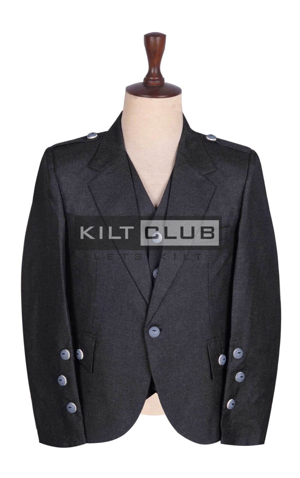 Charcoal Gray Wool Scottish Crail Jacket