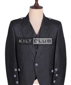 Charcoal Gray Wool Scottish Crail Jacket