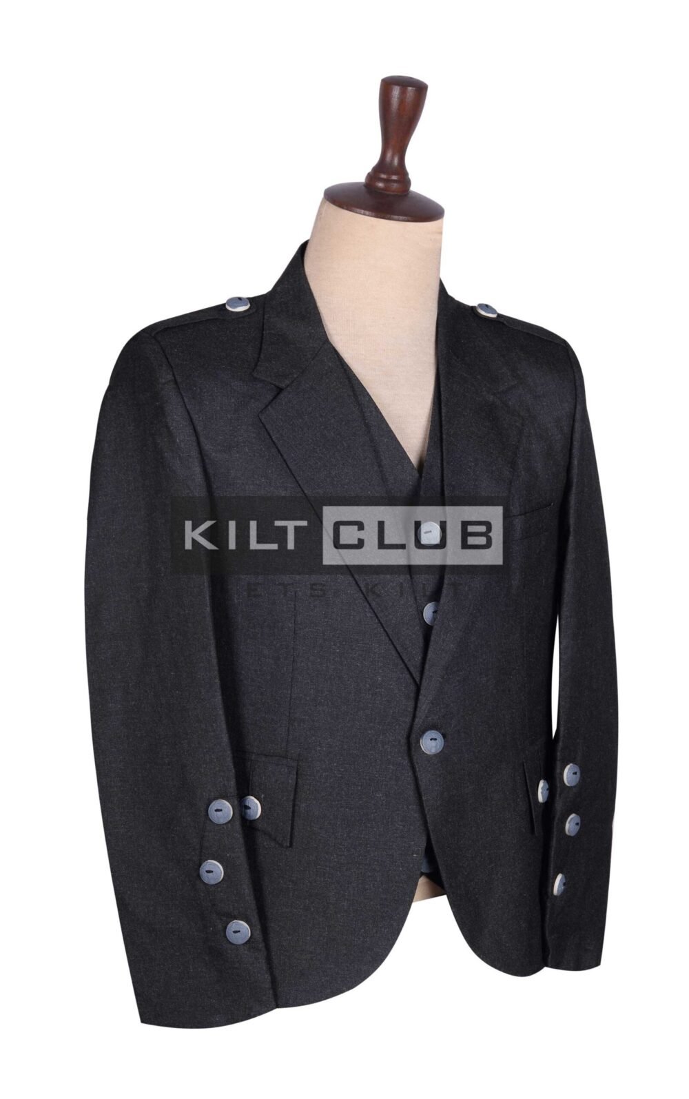 Charcoal Gray Wool Scottish Crail Jacket