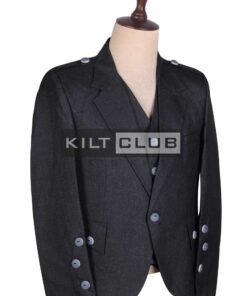 Charcoal Gray Wool Scottish Crail Jacket
