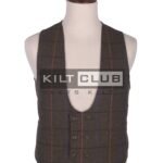 Country Brown Tweed Double Breasted Waistcoat