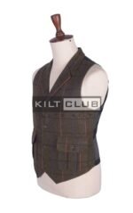 Country Brown Tweed Utility Vest - Image 3