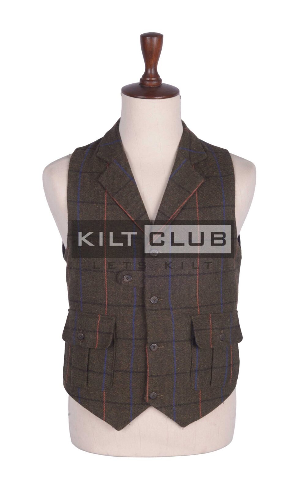 Country Brown Tweed Utility Vest