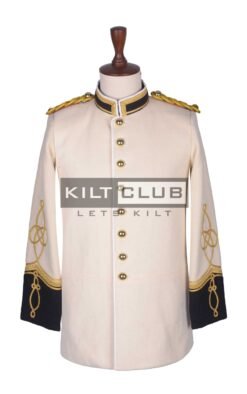 Cream Wool Military Officer Coat