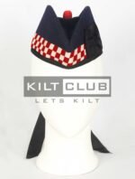 Dark Navy Blue Wool - Red & white Diced Cap - Image 2