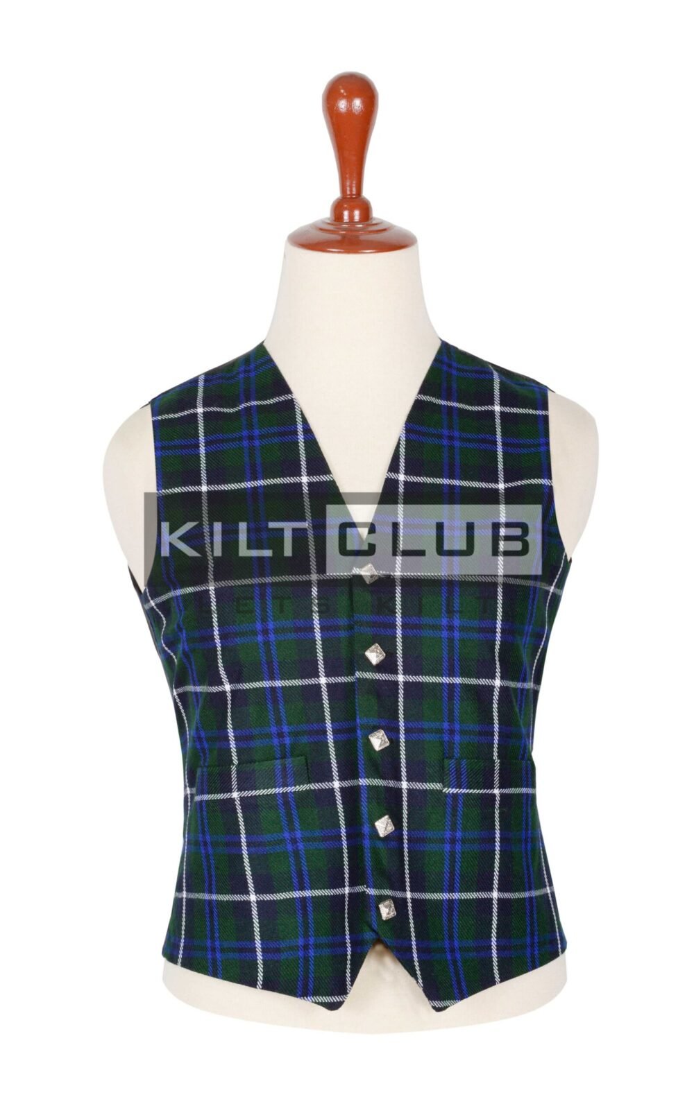 Douglas Blue Tartan Waistcoat