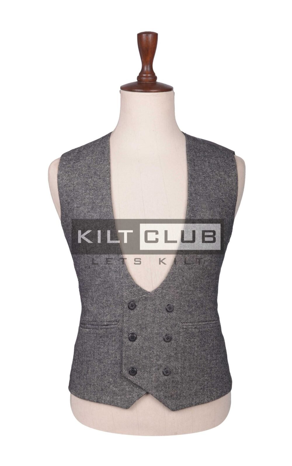 Gibraltar Grey Double Breasted Waistcoat
