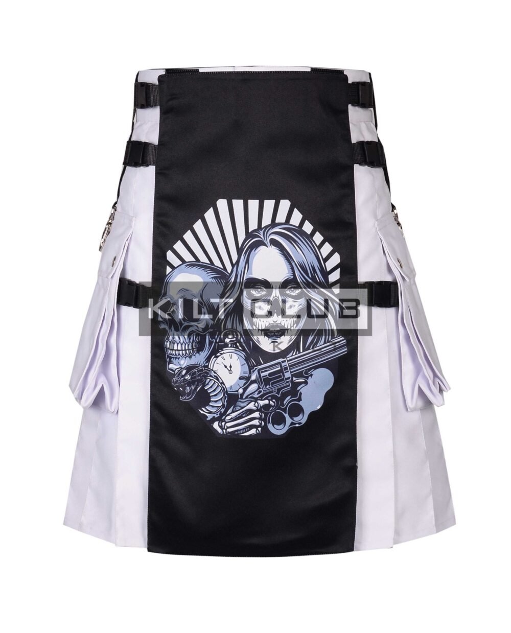 Girl with a Gun Printed Gothic Kilt