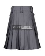Gray Cotton Utility Kilt - Image 3