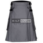 Gray Cotton Utility Kilt
