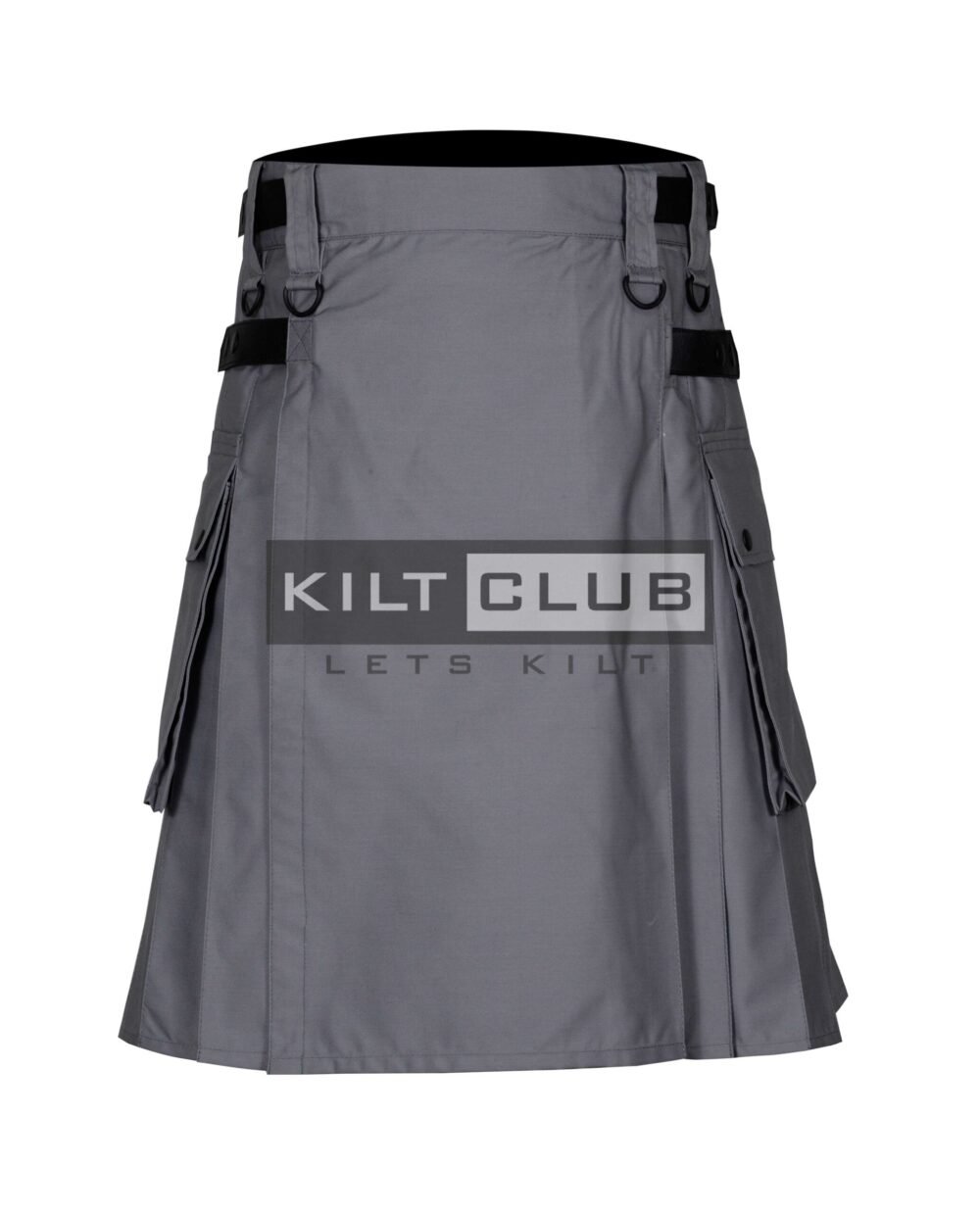 Gray Cotton Utility Kilt