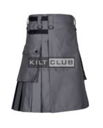 Gray Cotton Utility Kilt - Image 2