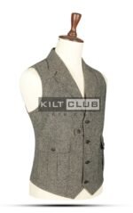 Gray Tweed Utility Style Waistcoat - Image 3