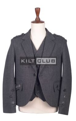 Gray Tweed Wool Argyll Jacket