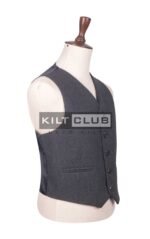 Gray Tweed Wool Argyll Waistcoat - Image 3