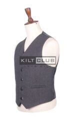 Gray Tweed Wool Argyll Waistcoat - Image 2