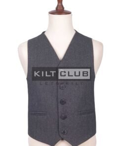 Gray Tweed Wool Argyll Waistcoat