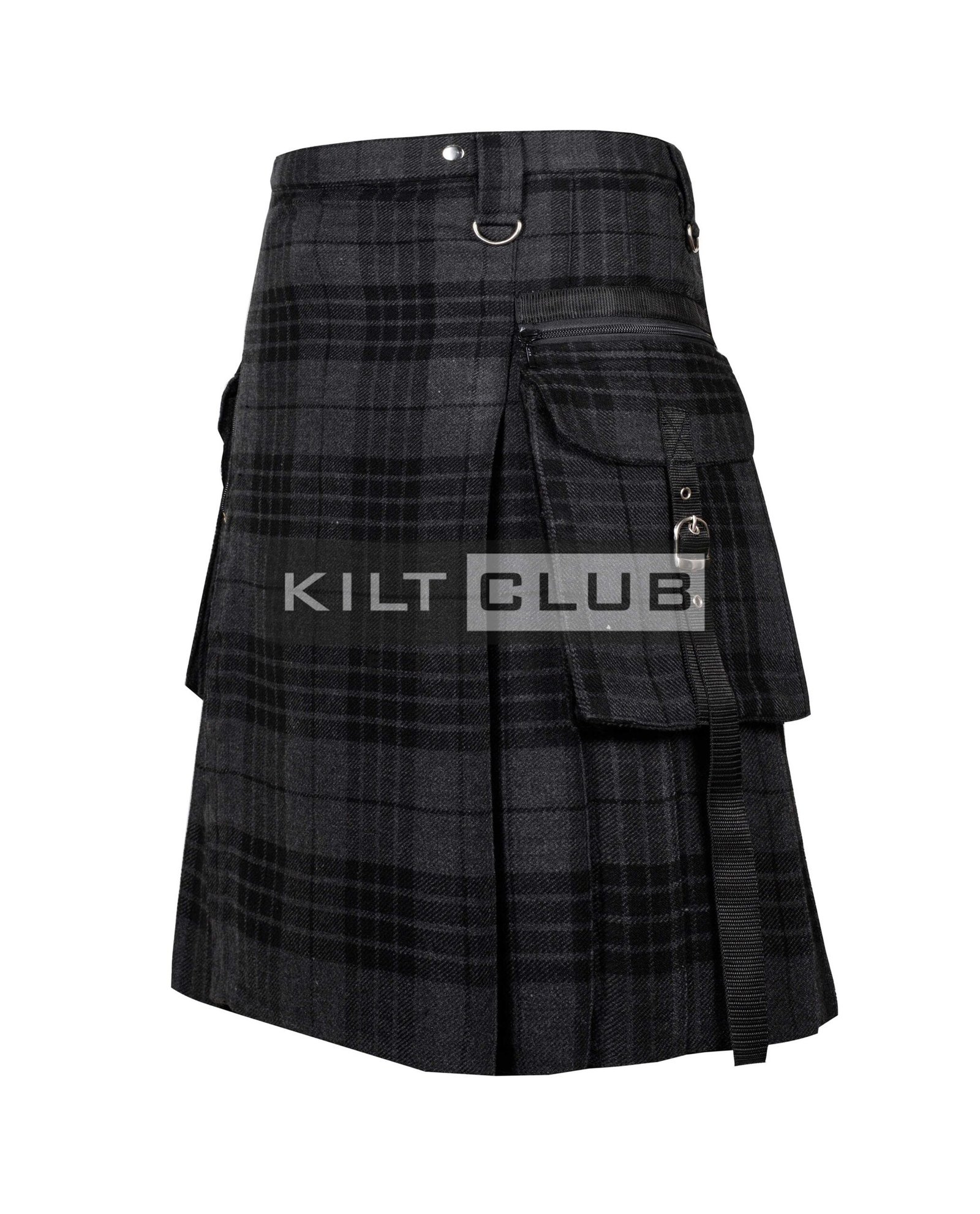 Gray Watch Tartan Gothic Utility Kilt - Image 3