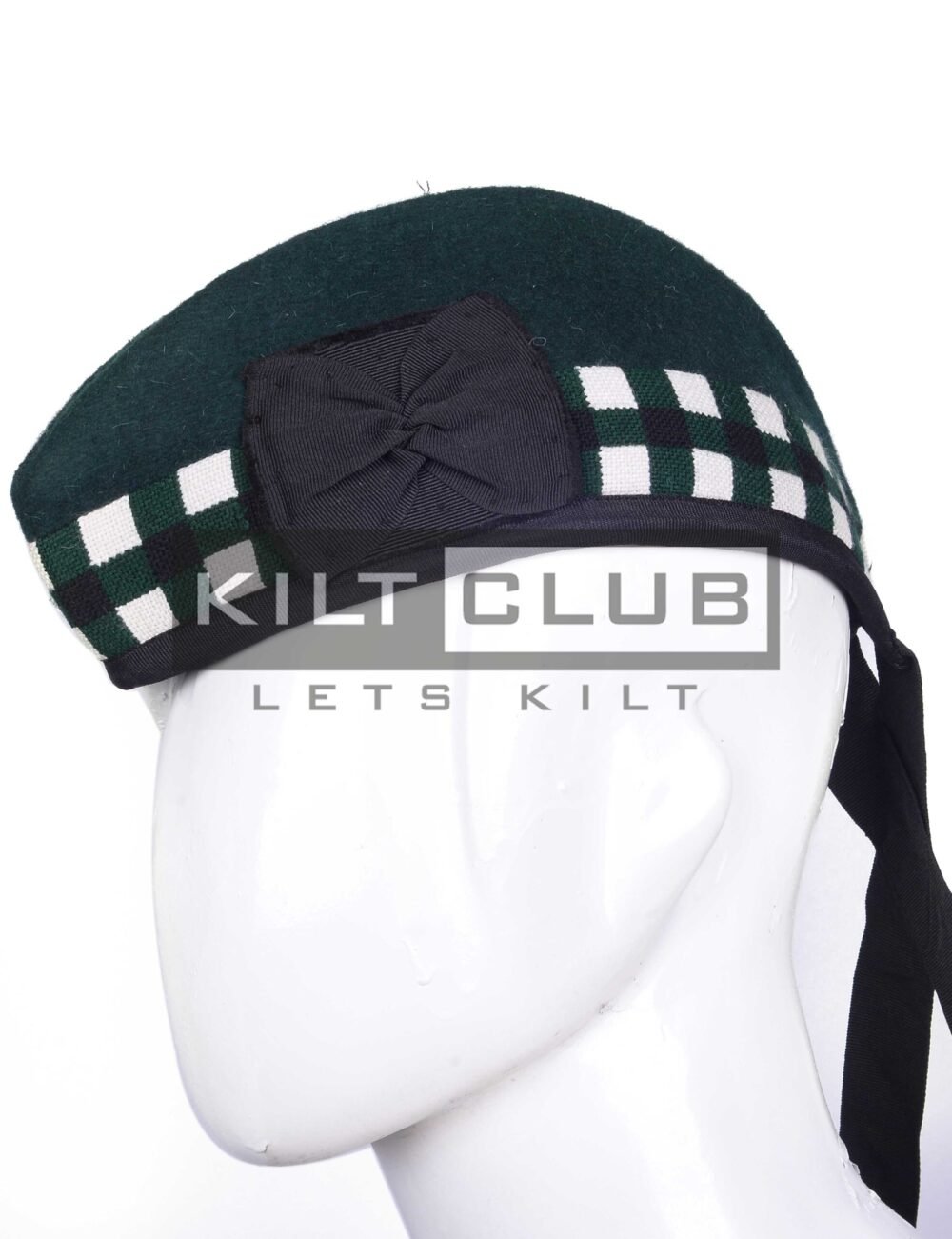 Green Wool - Black Green White Diced Cap