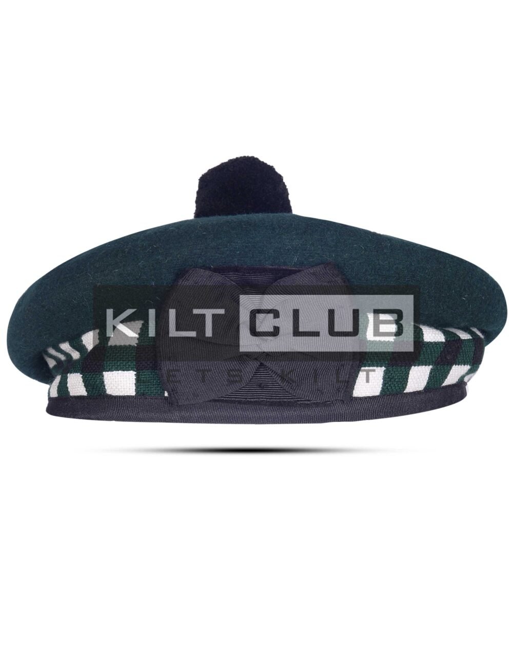 Green Wool Diced Balmoral Hat