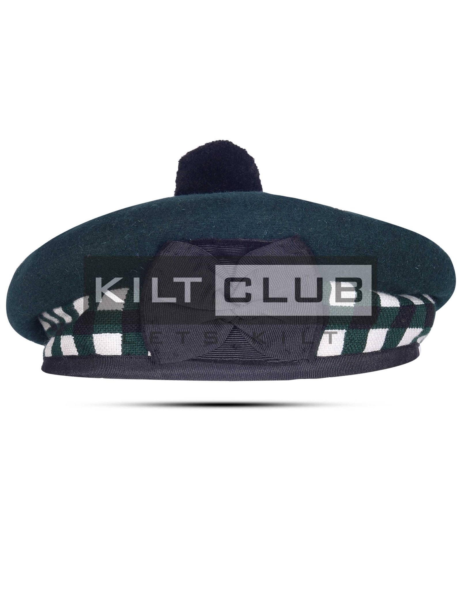 Green Wool Diced Balmoral Hat