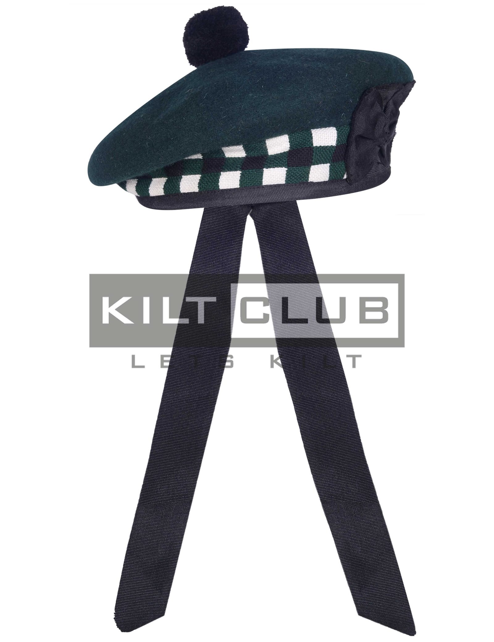 Green Wool Diced Balmoral Hat - Image 3