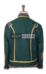 Green Wool Gold Braided Military Hussar Jacket - Image 3