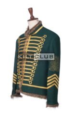 Green Wool Gold Braided Military Hussar Jacket - Image 2